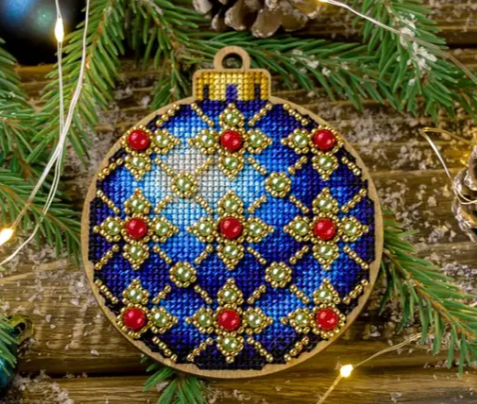 ,Siuvinėjimo siūlais ir karoliukais žaisliukas Mėlynas Bumbulas (Wonderland FLW-008)